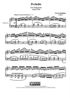 Prelude in G for piano, CS021: Prelude in G for piano by Santino Cara
