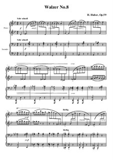 Вальсы для фортепиано в четыре руки, Op.59: No.8 соль минор by Ханс Хубер
