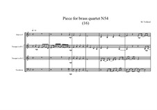 Piece for brass quartet No.54 (16), MVWV 157: Piece for brass quartet No.54 (16) by Maurice Verheul