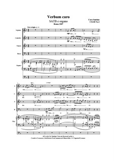 Verbum caro. SATB and organ, CS118 No.2: Verbum caro. SATB and organ by Santino Cara