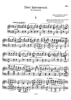 Три интермеццо, Op.117: Сборник by Иоганнес Брамс