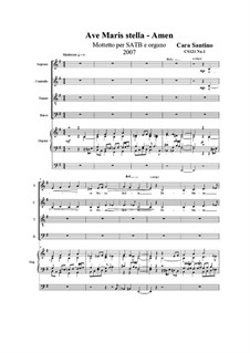 Ave Maris stella. Motet for SATB and organ, CS121 No.1: Ave Maris stella. Motet for SATB and organ by Santino Cara