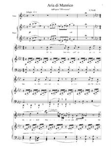 Aria di Manrico 'Ah si, ben mio': Для голоса и фортепиано by Джузеппе Верди