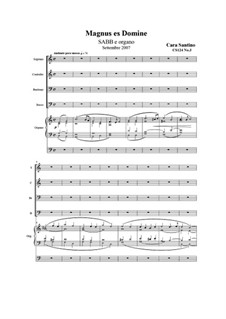 Magnus es Domine. SABB and organ, CS124 No.3: Magnus es Domine. SABB and organ by Santino Cara