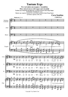 Tantum Ergo. SAB - Assembly and organ, CS201 No.1: Tantum Ergo. SAB - Assembly and organ by Santino Cara