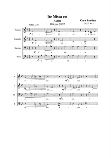 Ite Missa est. SABB a cappella, CS125 No.5: Ite Missa est. SABB a cappella by Santino Cara