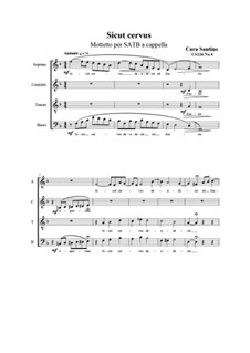 Sicut cervus. Motet for SATB a cappella, CS126 No.4: Sicut cervus. Motet for SATB a cappella by Santino Cara
