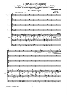 Veni Creato Spiritus. SATB and organ, CS130: Veni Creato Spiritus. SATB and organ by Santino Cara