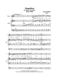 21 Opera Arias and Sacred Arias for Soprano: Magnificat. Soprano and organ, CS144 by Santino Cara