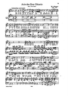 Dalla sua pace: For tenor and piano by Вольфганг Амадей Моцарт