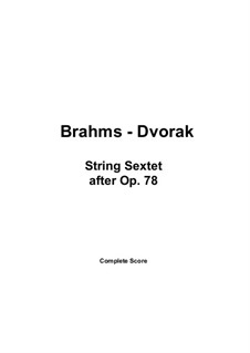 Соната для скрипки и фортепиано No.1 соль мажор, Op.78: Version for string sextet – score by Иоганнес Брамс