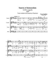 Sancta et Immaculata. SATB a cappella, CS151 No.2: Sancta et Immaculata. SATB a cappella by Santino Cara