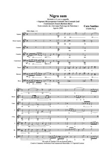 Nigra sum. SSAATTBB a cappella, CS153 No.2: Nigra sum. SSAATTBB a cappella by Santino Cara