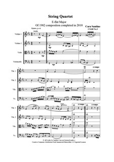 String quartet No.3 in E flat major, CS168 No.3: String quartet No.3 in E flat major by Santino Cara