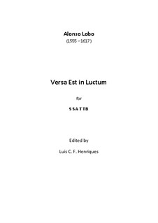 Versa Est in Luctum: Versa Est in Luctum by Alonso Lobo