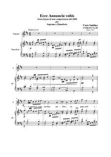 21 Opera Arias and Sacred Arias for Soprano: Ecce Annuncio vobis. Soprano and piano, CS186-051 No.1B by Santino Cara