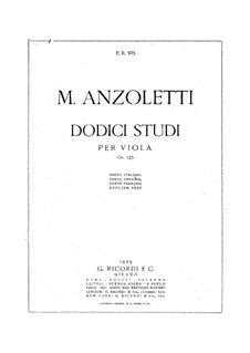 Двенадцать этюдов для альта, Op.125: Двенадцать этюдов для альта by Марко Анцолетти
