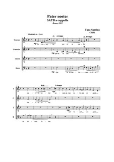 Pater noster. SATB a cappella, CS191: Pater noster. SATB a cappella by Santino Cara