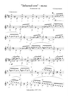 Забытый сон - Вальс: Для гитары by Олег Лукьянчиков