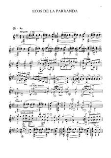 Шесть пьес на темы испанских народных песен: Ecos de la parranda, for guitar by Энрике Гранадос