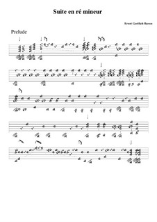 Сюта ре минор: Табулатура by Ernst Gottlieb Baron