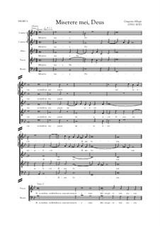 Miserere mei, Deus: Вокальная партитура by Грегорио Аллегри