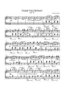 Большой блестящий вальс ми-бемоль мажор, Op.18: Для фортепиано (ноты высокого качества) by Фредерик Шопен