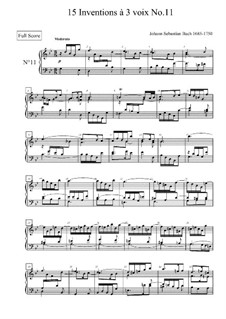 No.11 соль минор, BWV 797: Для клавишного инструмента by Иоганн Себастьян Бах