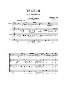 Te Deum, CS192: No.2 Tu rex gloriae. SATB a cappella by Santino Cara