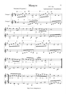 No.7 Менуэт соль мажор, BWV Anh.116: Для двух гитар by Иоганн Себастьян Бах