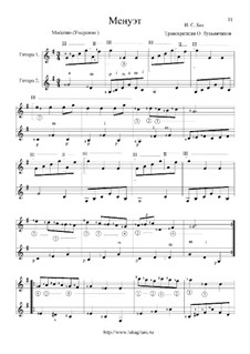 No.7 Менуэт соль мажор, BWV Anh.116: Для двух гитар by Иоганн Себастьян Бах
