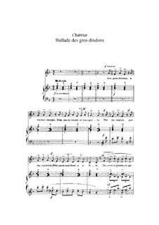 Ballade des gros dindons: Фа мажор by Эммануэль Шабрие