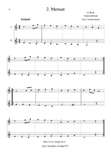 Менуэт до мажор: Для двух гитар by Иоганн Себастьян Бах
