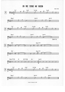 In My Time Of Need: Bass clef version by Jared Plane