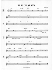 In My Time Of Need: Treble clef version by Jared Plane