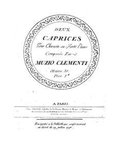 Два каприччио для клавесина (или фортепиано): Для одного исполнителя by Муцио Клементи