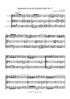 Сюита No.5 ми минор, BWV 810: Сарабанда, для струнного трио by Иоганн Себастьян Бах