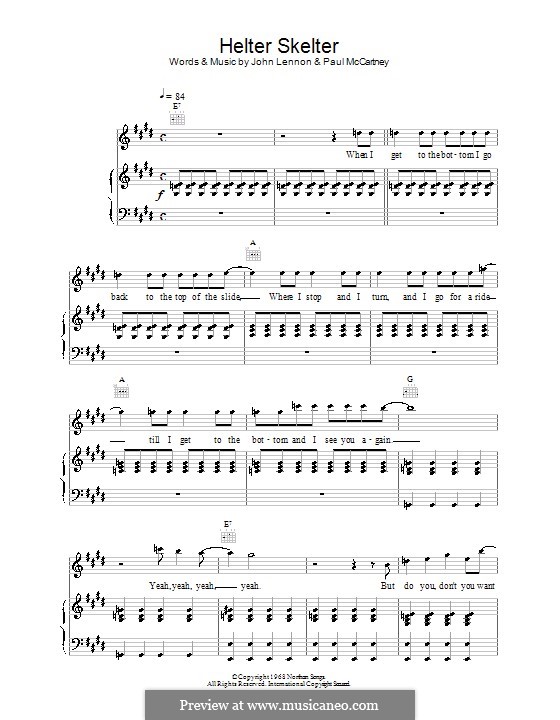 Helter Skelter (The Beatles): Для голоса и фортепиано (или гитары) by John Lennon, Paul McCartney