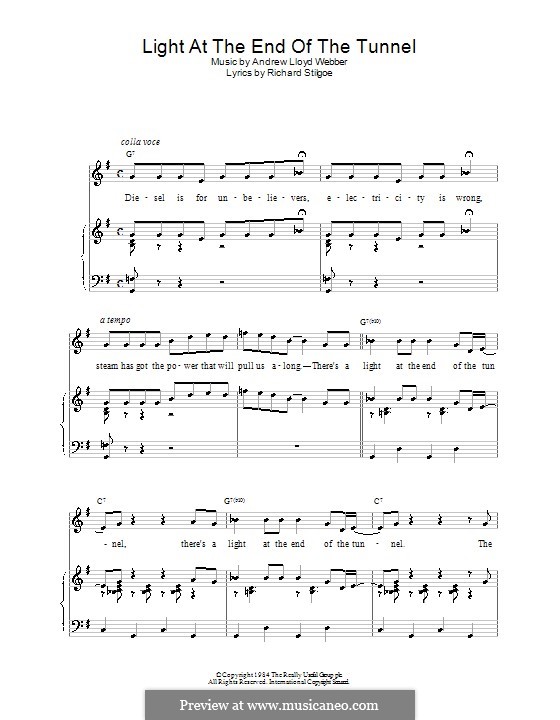 Light at the End of the Tunnel: Для голоса и фортепиано (или гитары) by Andrew Lloyd Webber