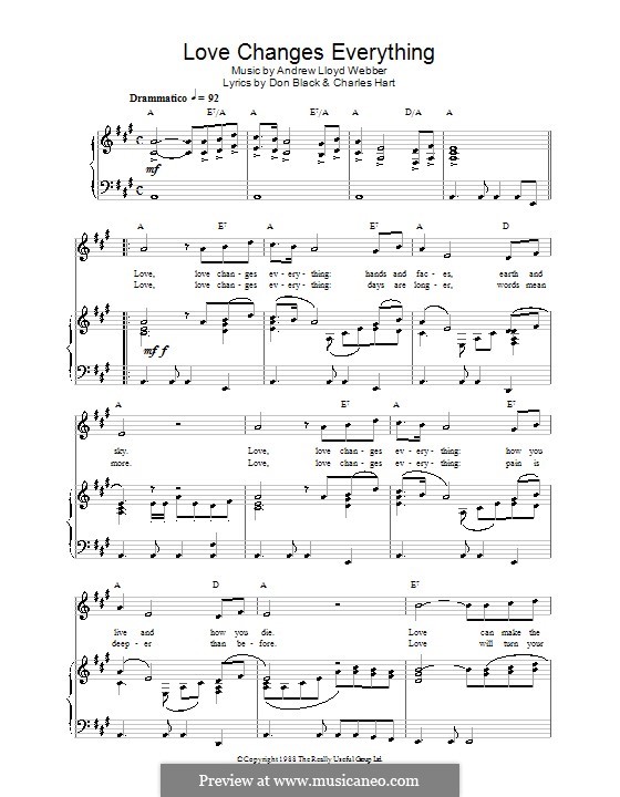 Love Changes Everything: Для голоса и фортепиано (или гитары) by Andrew Lloyd Webber