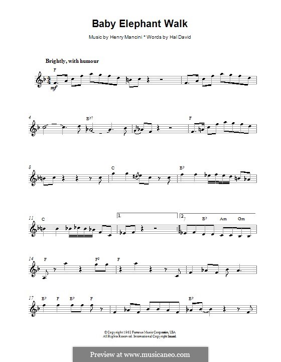 Instrumental version: Мелодия, текст и аккорды by Henry Mancini