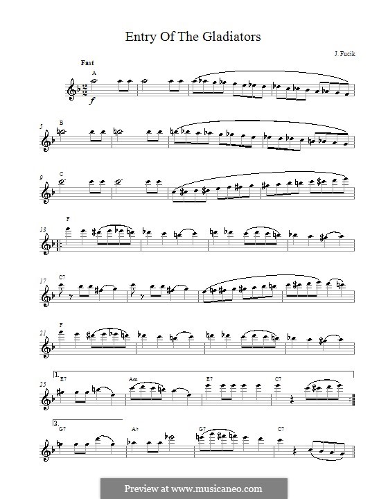 Entrance of the Gladiators, Op.68: Мелодия by Юлиус Фучик