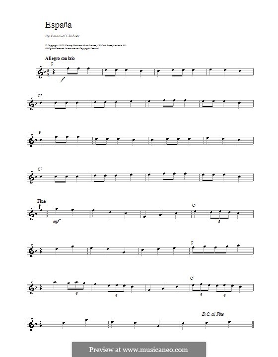 Испания : Theme. Melody line by Эммануэль Шабрие