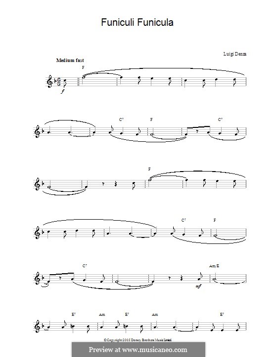 Funiculi, Funicula: Мелодия by Луиджи Денца