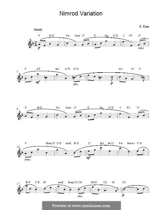 Вариация No.9 'Nimrod': Мелодическая линия by Эдуард Элгар
