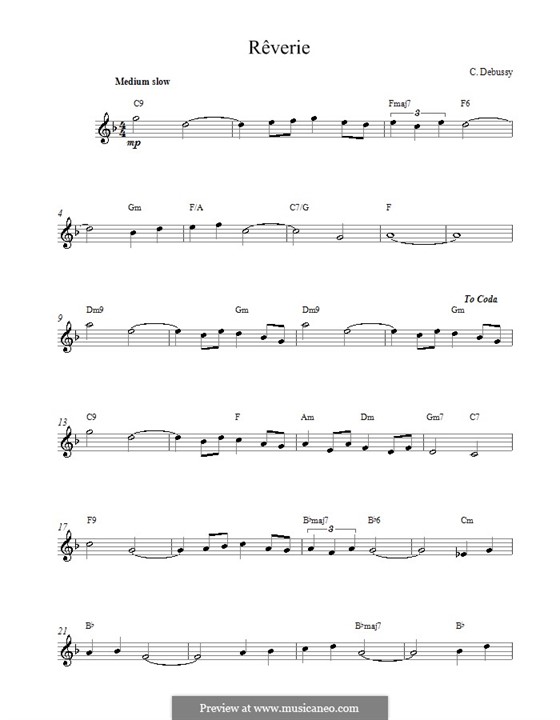 Rêverie, L.68: Мелодия by Клод Дебюсси