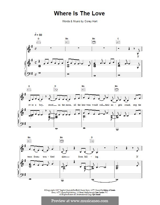 Where Is the Love: Для голоса и фортепиано (или гитары) by Celine Dion.