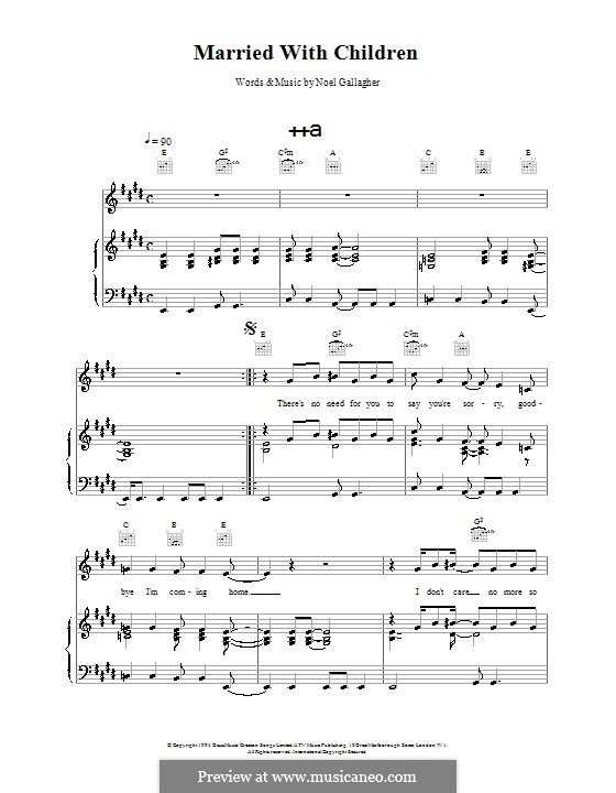 Married with Children (Oasis): Для голоса и фортепиано (или гитары) by Noel Gallagher