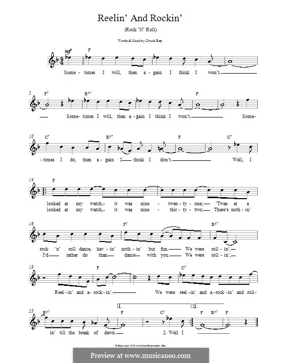 Reelin' and Rockin': Мелодия, текст и аккорды by Chuck Berry