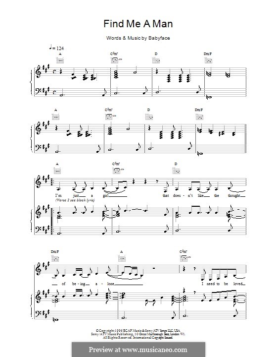 Find Me a Man: Для голоса и фортепиано (или гитары) by Toni Braxton